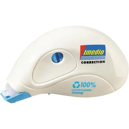 Imedio Roller Compact Cinta Correctora 5mm x 10m - Rapido, Limpio y Preciso - Sin Disolventes - Control de Nivel de Cinta - Tens