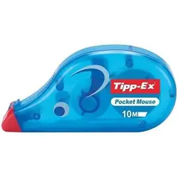 Tipp-Ex Pocket Mouse Cinta Correctora 4.20mm x 10m - Resistente - Escritura Instantanea - Capuchon Protector | Ahorro Imprimiend