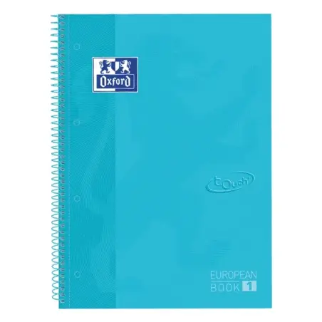 Oxford School Touch Europeanbook 1 Cuaderno A4+ 80 Hojas Cuadricula 5x5mm - Tapa Extradura - Color Azul | Ahorro Imprimiendo