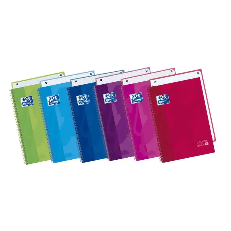 Oxford School Classic Europeanbook 1 Cuaderno A4+ 80 Hojas Microperforadas Cuadricula 5x5mm - Tapa Extradura - 4 Cuadernos por C