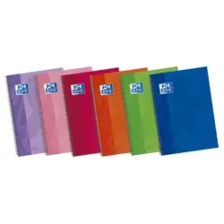 Oxford School Classic Write&Erase Fº Cuaderno Espiral - Tapa Extradura - Liso - 80 Hojas - Colores Surtidos | Ahorro Imprimiendo