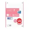 Oxford School Recambio A4 120 Hojas Cuadricula 5x5mm - 4 Taladros - Banda de Color Rosa | Ahorro Imprimiendo