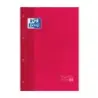 Oxford School Classic Recambio Encolado A4 80 Hojas Cuadricula 5x5 - Recuadro del Color de la Tapa - Tapa Color Rojo | Ahorro Im