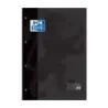 Oxford School Classic Recambio Encolado A4 80 Hojas Cuadricula 5x5 - Recuadro del Color de la Tapa - Tapa Color Negro | Ahorro I