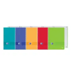 Oxford Live&Go Europeanbook 1 Tapa de Plastico A4+ 5x5 - Tamaño A4+ - 80 Hojas - Colores Surtidos | Ahorro Imprimiendo