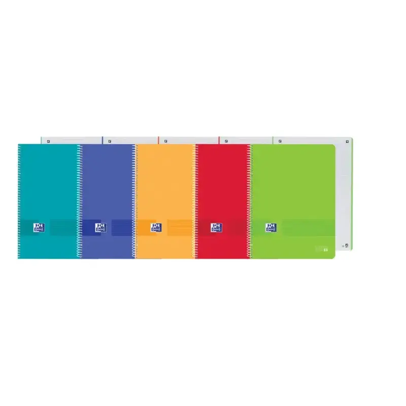 Oxford Live&Go Europeanbook 1 Tapa de Plastico A4+ 5x5 - Tamaño A4+ - 80 Hojas - Colores Surtidos | Ahorro Imprimiendo