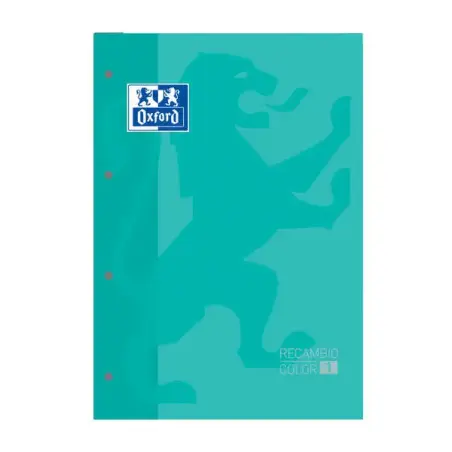 Oxford School Classic Cuaderno de Recambio - Tamaño A4 - Tapa Blanda - Encolado - Cuadricula 5x5 - 80 Hojas - Color Ice Mint | A