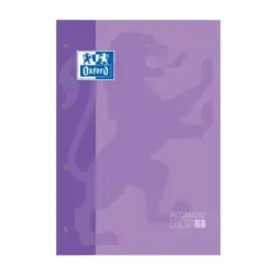 Oxford School Classic Recambio Encolado A4 80 Hojas Cuadricula 5x5 - Recuadro del Color de la Tapa - Tapa Color Malva | Ahorro I