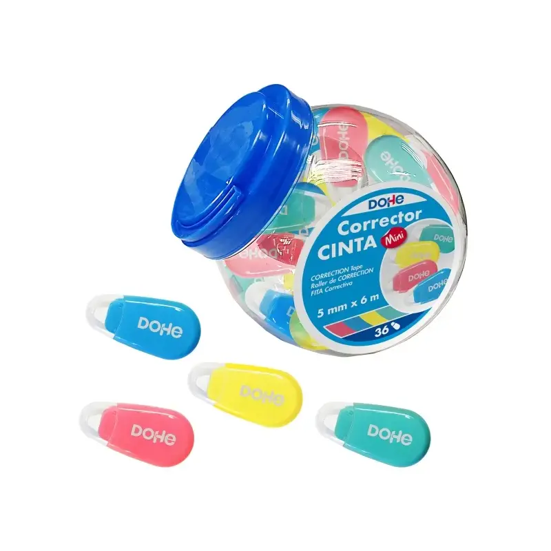 Dohe Expositor con 36 Mini Cintas Correctoras 5mm x 6m - Colores Surtidos | Ahorro Imprimiendo