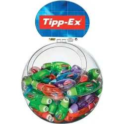 Tipp-Ex Micro Tape Twist Expositor 60 Cintas Correctoras 5.00mm x 8m - Cabezal Rotativo - Escritura Instantanea - 4 Colores | Ah
