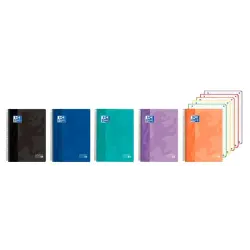 Oxford Cuaderno de Espiral - Formato A4+ - 120 Hojas - Cuadricula 5x5mm - Tapa de Plastico - Colores Vivos Surtidos | Ahorro Imp
