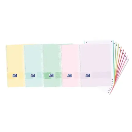 Oxford Europeanbook 8 Live & Go Cuaderno Espiral Formato A4+ Cuadriculado 5x5mm - 160 Hojas Microperforadas con 4 Taladros - Tap
