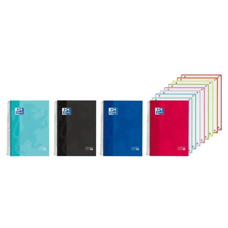 Oxford Cuaderno de Espiral - Formato A4+ - 160 Hojas - Cuadricula 5x5 con Cabecera - Tapa Extradura - Anti Traspaso de Tinta - D