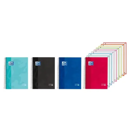 Oxford Cuaderno de Espiral - Formato A4+ - 160 Hojas - Cuadricula 5x5 con Cabecera - Tapa Extradura - Anti Traspaso de Tinta - D