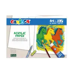 Carioca Acrylic Pack con 10 Hojas A4 para Rotuladores y Pintura Acrilica - Papel de 350gr - No Deja que los Colores Traspasen |