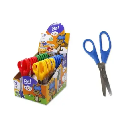 Bismark Bat Tijeras Escolares 13cm - Punta Redonda - Colores Surtidos | Ahorro Imprimiendo