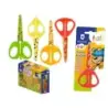 Bismark Kids Fruits Tijera Escolar 13cm - Hojas y Mangos Decorados con Frutas - Mangos en Plastico - Punta Roma - 4 Diseños Surt