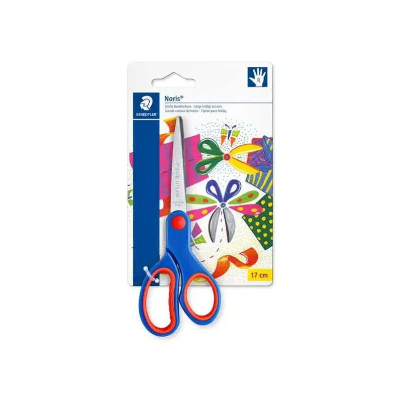 Staedtler Noris 965 Tijera Escolar - Acero Inoxidable - Agarre Ergonomico - Color Azul | Ahorro Imprimiendo