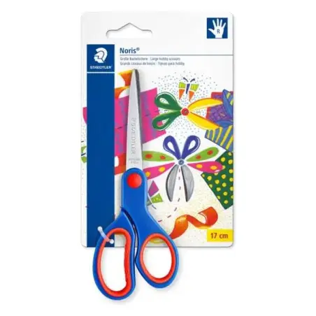 Staedtler Noris 965 Tijera Escolar - Acero Inoxidable - Agarre Ergonomico - Color Azul | Ahorro Imprimiendo