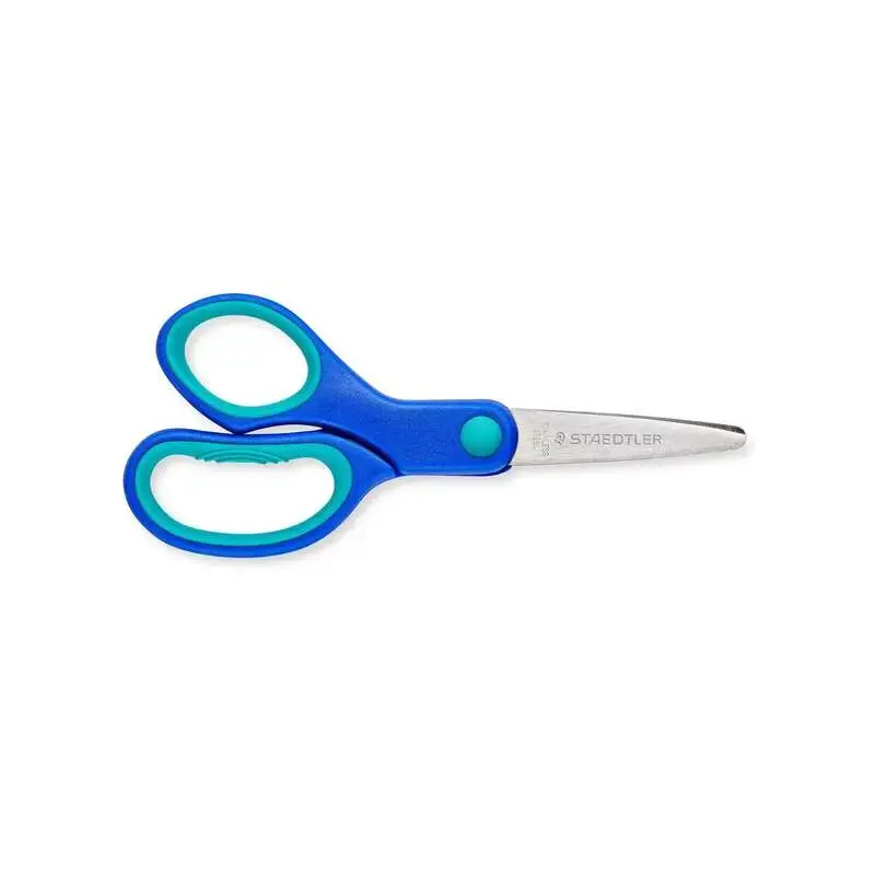 Staedtler Noris 965 Tijera Escolar de Seguridad Zurdos - Agarre Ergonomico Suave - Cuchillas Romas - Longitud 14cm | Ahorro Impr