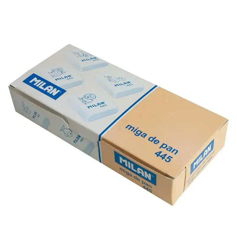Milan 445 Goma de Borrar Rectangular - Miga de Pan - Caucho Sintetico - Dibujos Infantiles - Colores Surtidos | Ahorro Imprimien