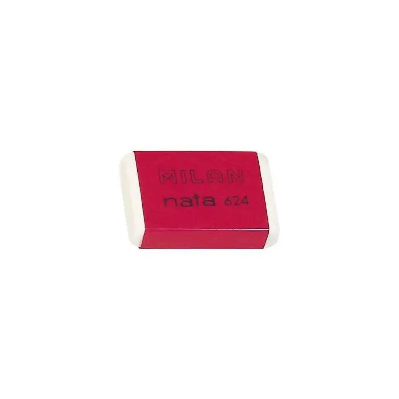 Milan Nata 624 Goma de Borrar Rectangular - Plastico - Suave - No Abrasiva - Color Blanco | Ahorro Imprimiendo
