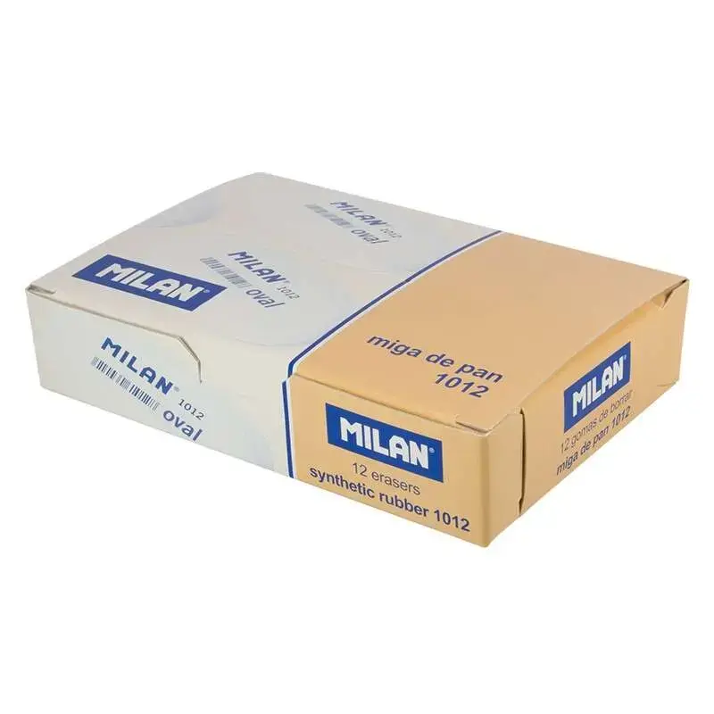 Milan 1012 Goma de Borrar Ovalada - Miga de Pan - Suave Caucho Sintetico - Color Blanco | Ahorro Imprimiendo