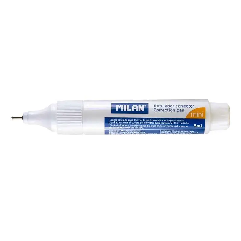 Milan Boligrafo Corrector Mini - Punta Metalica - Capacidad 5ml | Ahorro Imprimiendo