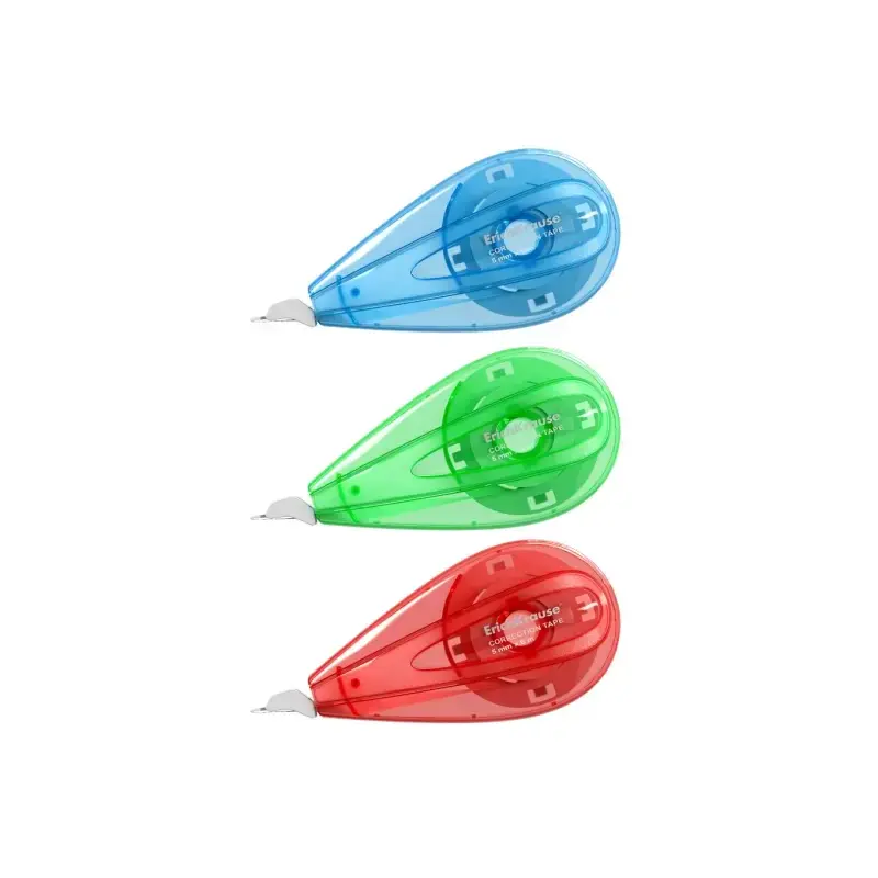 Erichkrause Extra Cinta Correctora 5mmx6m - Ideal para Correccion Rapida y Segura - Secado Inmediato - Colores Surtidos Aleatori