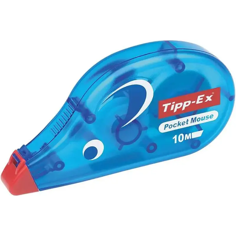 Tipp-Ex Pocket Mouse Cinta Correctora 4.20mm x 10m - Resistente - Escritura Instantanea - Capuchon Protector | Ahorro Imprimiend