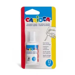 Carioca Corrector Liquido - Pincel de Nylon Suave y Preciso - Apto para Todo Tipo de Papel - Secado Rapido - Color Blanco | Ahor