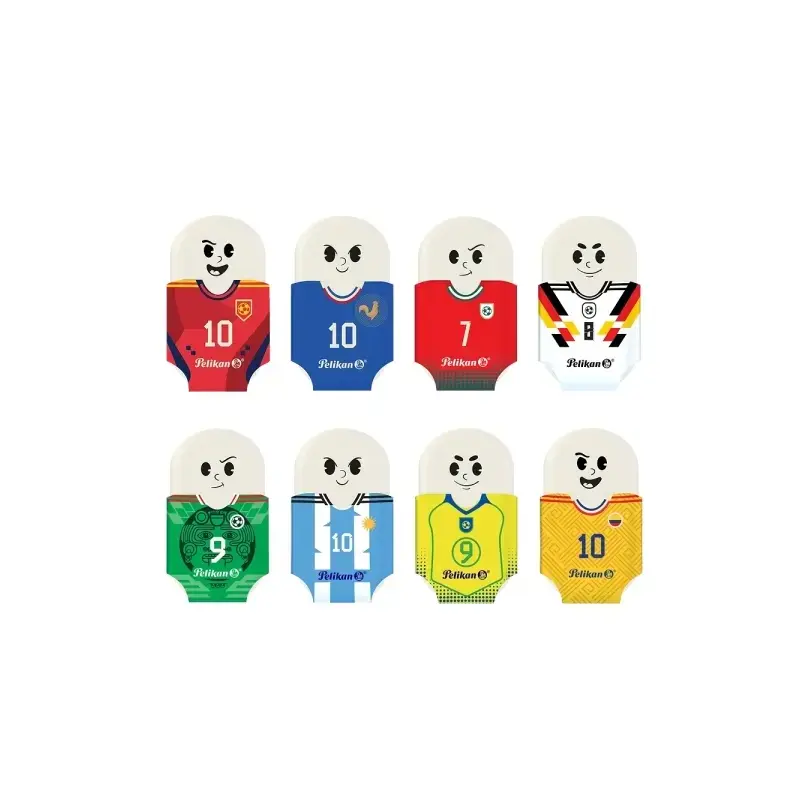 Pelikan Squeezy Sports Goma de Borrar - Tematica de la Copa Mundial de la Fifa 2026 - Colores Surtidos | Ahorro Imprimiendo