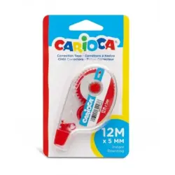Carioca Cinta Correctora 5mm x 12m - Ideal para Cualquier Tipo de Papel - Color Blanco | Ahorro Imprimiendo
