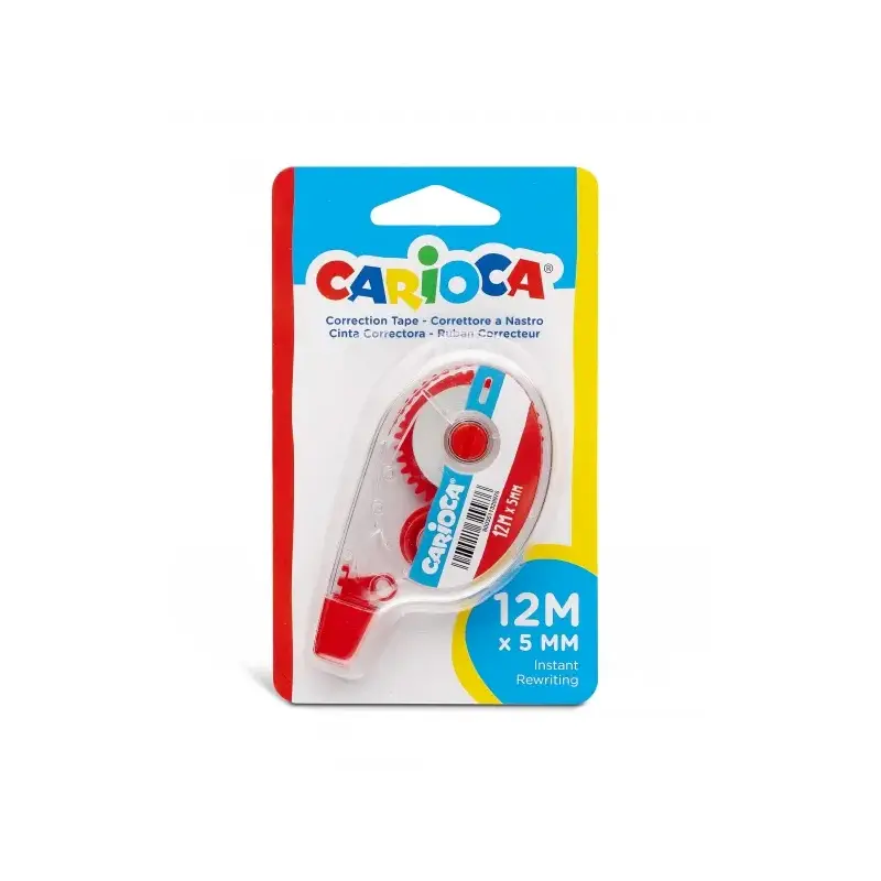 Carioca Cinta Correctora 5mm x 12m - Ideal para Cualquier Tipo de Papel - Color Blanco | Ahorro Imprimiendo