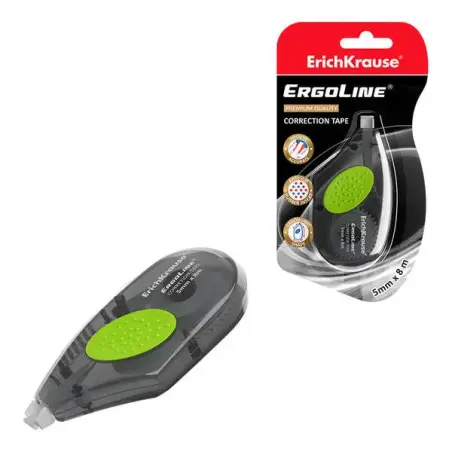 Erichkrause Ergoline Cinta Correctora 8m x 5mm - Agarre de Goma Antideslizante - Correccion Rapida y Segura - Secado Inmediato |