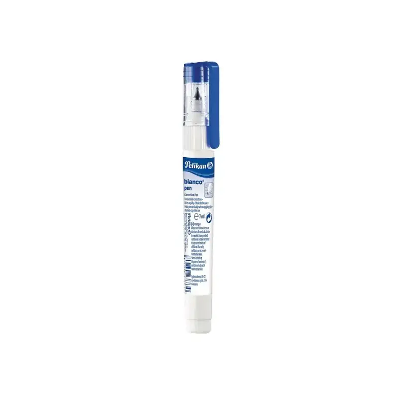 Pelikan Pen Boligrafo Corrector Liquido - Capacidad 7ml - Micropunta de Metal - Secado Rapido - Color Blanco | Ahorro Imprimiend