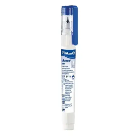 Pelikan Pen Boligrafo Corrector Liquido - Capacidad 7ml - Micropunta de Metal - Secado Rapido - Color Blanco | Ahorro Imprimiend