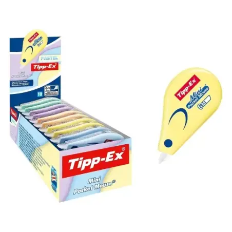 Tipp-Ex Mini Pocket Mouse Pastel Cinta Correctora 5mm x 6m - Resistente - Escritura Instantanea | Ahorro Imprimiendo