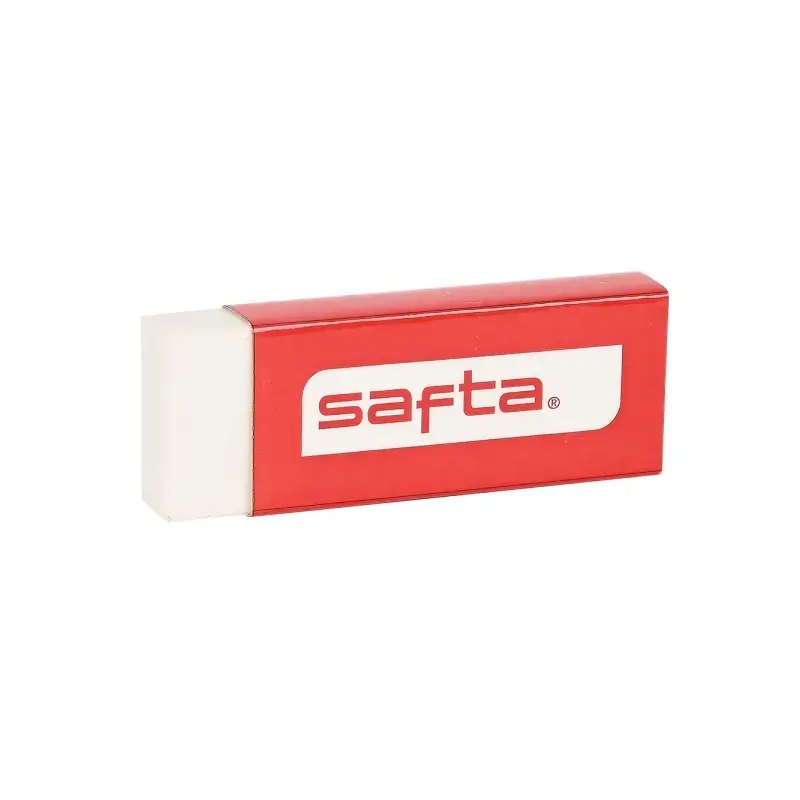 Safta Expositor con 20 Gomas - PVC - Borrado Limpio - Suave al Tacto - Color Blanco | Ahorro Imprimiendo