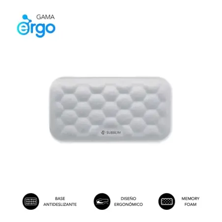 Subblim Ergo Airpadding Reposamuñecas para Raton - Espuma Viscoelastica 65D - Tejido AirMesh Transpirable - Base Antideslizante