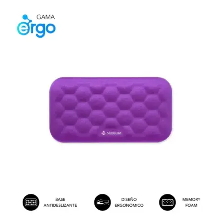 Subblim Ergo Airpadding Reposamuñecas para Raton - Espuma Viscoelastica 65D - Tejido AirMesh Transpirable - Base Antideslizante