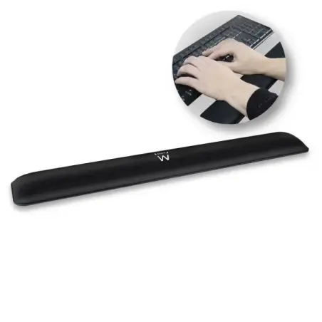 Ewent Almohadilla Reposabrazos para Teclado - Ergonomica - Base de Goma Antideslizante - Color Negro | Ahorro Imprimiendo