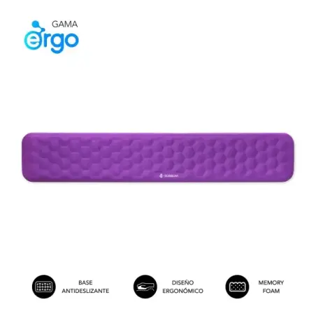 Subblim Ergo Airpadding Reposamuñecas para Teclado - Espuma Viscoelastica 65D - Tejido AirMesh Transpirable - Base Antideslizant