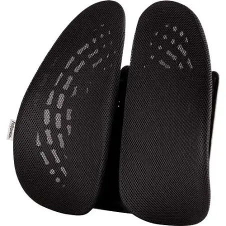 Fellowes Back Angel Respaldo Ergonomico Moldeable - Ajustable en 7 Alturas - Adaptable a la Mayoria de Sillas - Color Negro | Ah