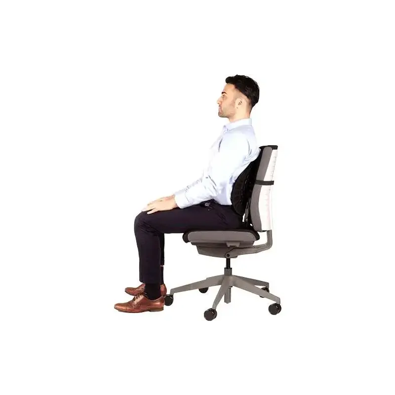 Fellowes Back Angel Respaldo Ergonomico Moldeable - Ajustable en 7 Alturas - Adaptable a la Mayoria de Sillas - Color Negro | Ah