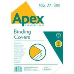 Fellowes Apex Pack de 100 Portadas para Encuadernar de PVC A4 - 180 Micras - Muy Resistentes - Transparentes | Ahorro Imprimiend