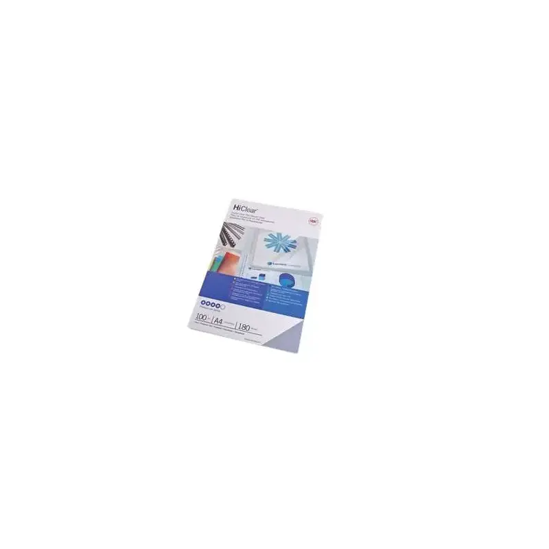 GBC HiClear Paquete de 100 Portadas de Encuadernar A4 - 180 Micras - Transparentes | Ahorro Imprimiendo