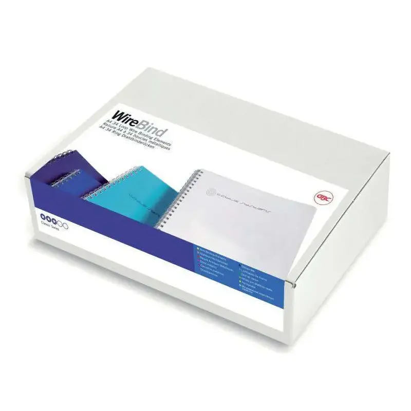 GBC Wirebind Pack de 100 Alambres de Encuadernacion 9.5mm para Paso 3:1 Redondo o Cuadrado - Formato A4 - Para 34 Orificios - En
