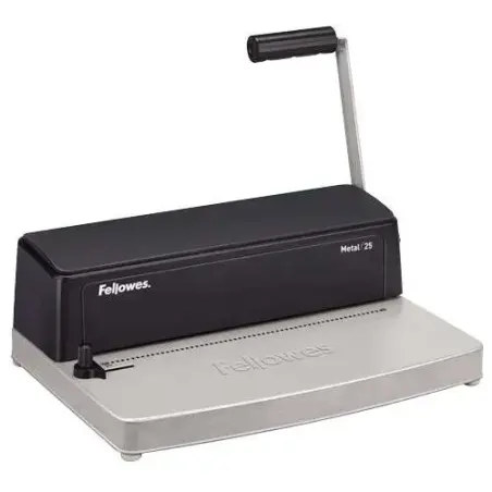Fellowes Metal 25 Encuadernadora Manual A4 de Espiral Metalico - Perfora hasta 10 Hojas - Encuaderna hasta 450 Hojas | Ahorro Im