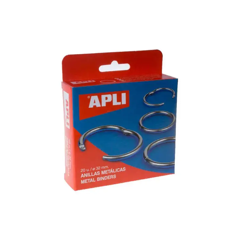 Apli Pack de 20 Anillas Metalicas Articuladas Ø32 mm | Ahorro Imprimiendo